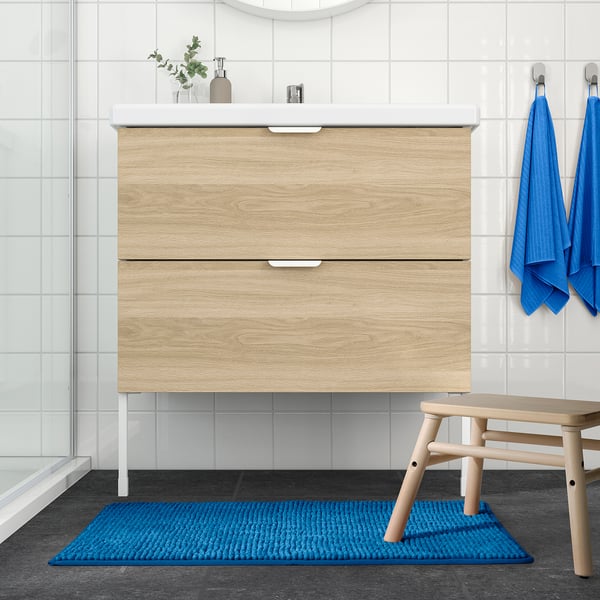 TOFTBO bath mat, bright blue, 50x80 cm