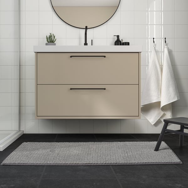 TOFTBO - Bath mat, pearl grey mélange, 60x120 cm - Length: 120 cm Width: 60 cm.