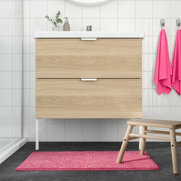 TOFTBO bath mat, pink, 50x80 cm