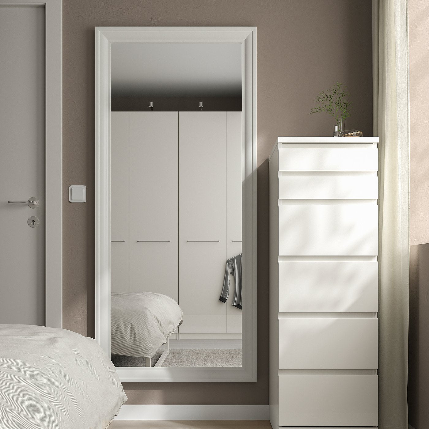 TOFTBYN mirror, white, 75x165 cm