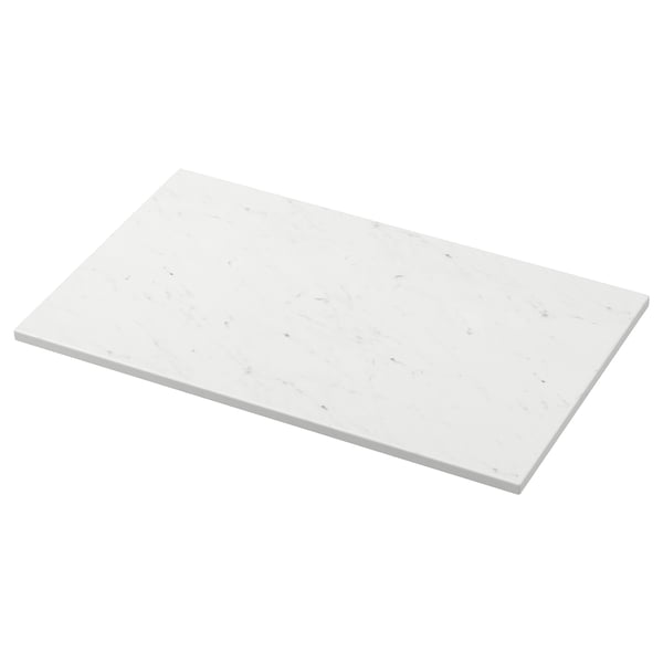 TOLKEN countertop, white marble effect/foliated board, 82x49 cm