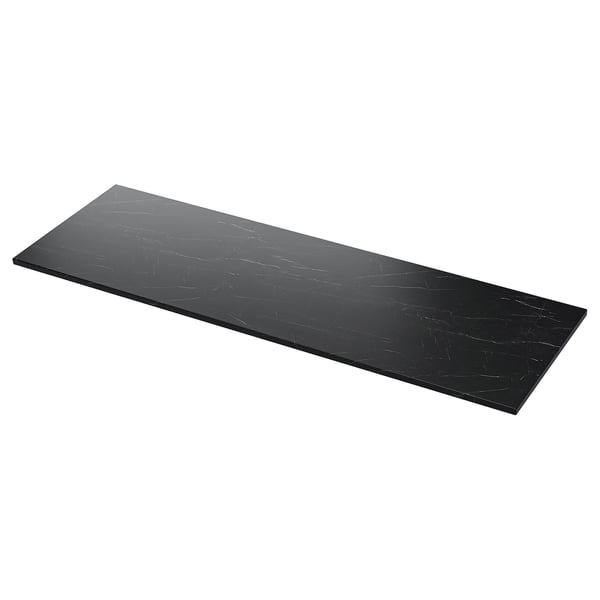 TOLKEN - Countertop, black marble effect, 162x49 cm