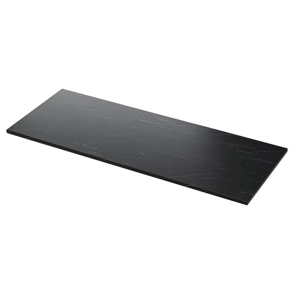 TOLKEN countertop, black marble effect/foliated board, 142x49 cm