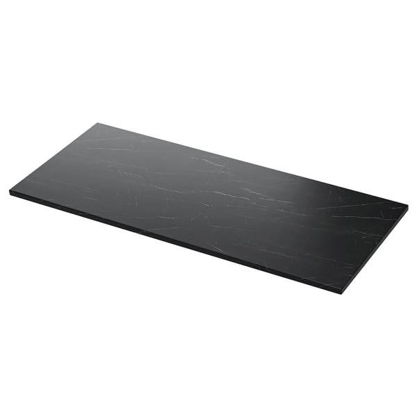 TOLKEN - Table top, black marble effect, 122x49 cm