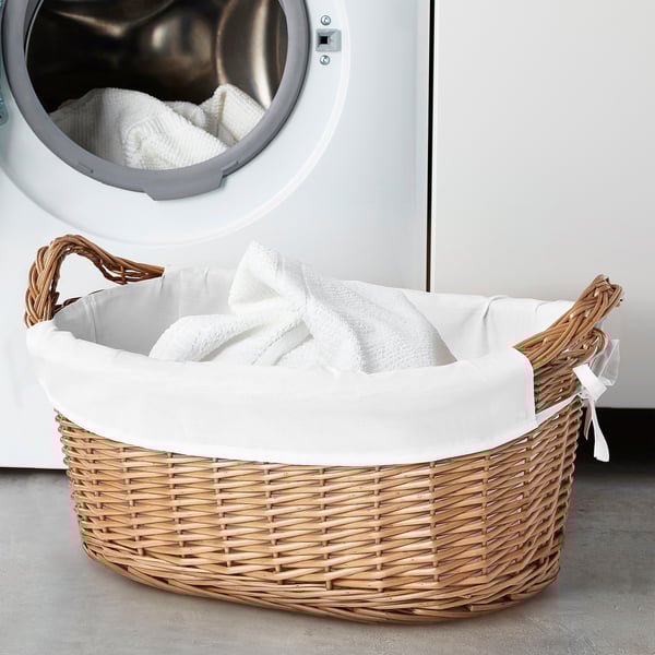 TOLKNING - TOLKNING Laundry basket, handmade willow, 40 l