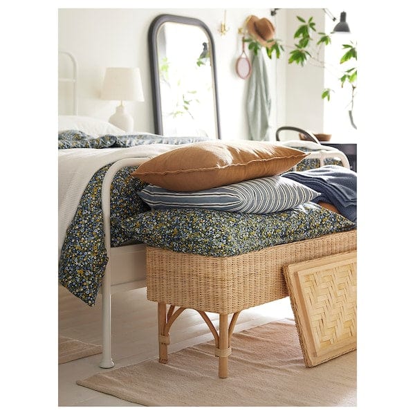 Ikea TOLKNING - Bench with storage, handmade rattan, 120 cm