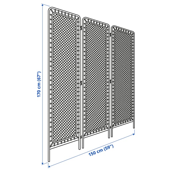 TOLKNING room divider, handmade rattan, 150x170 cm