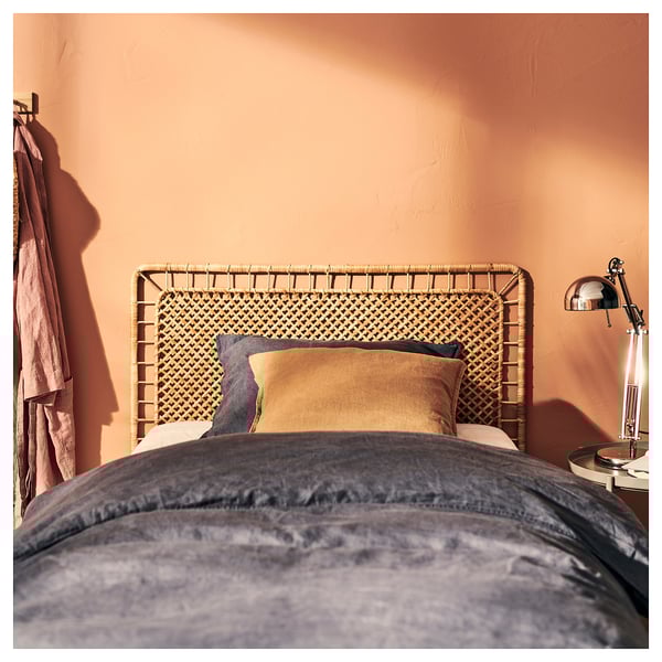 TOLKNING headboard, handmade rattan, 90x96 cm