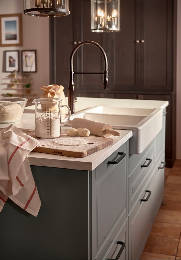 TOLLSJÖN kitchen mixer tap/handspray, black polished metal