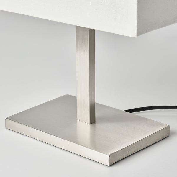 TOMELILLA table lamp, nickel-plated/white, 36 cm