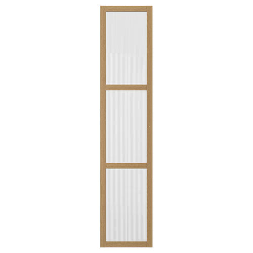 TONSTAD - Door with hinges, oak veneer/glass, 50x229 cm