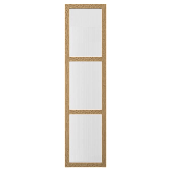 TONSTAD - Door with hinges, oak veneer/glass,50x195 cm
