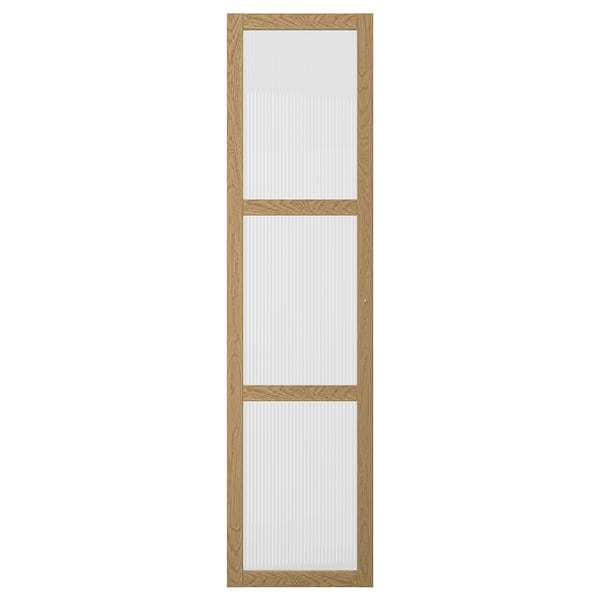 Ikea TONSTAD - Door with hinges, oak veneer/glass, 50x195 cm