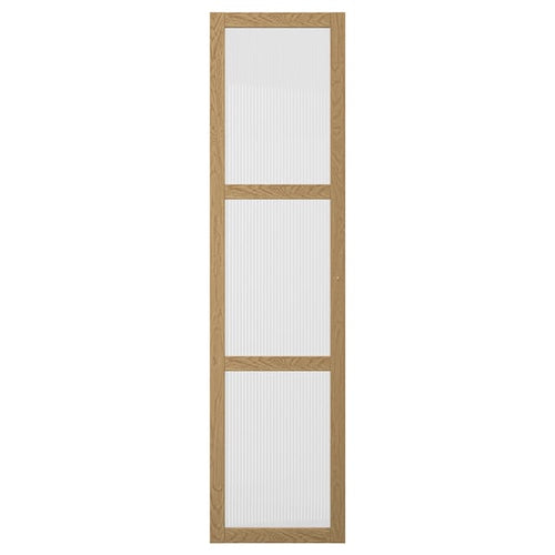 TONSTAD - Door with hinges, oak veneer/glass, 50x195 cm