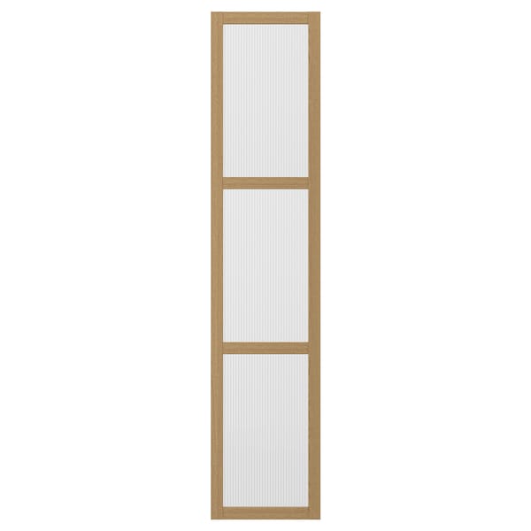 Ikea TONSTAD - Door with hinges, oak veneer/glass, 50x229 cm