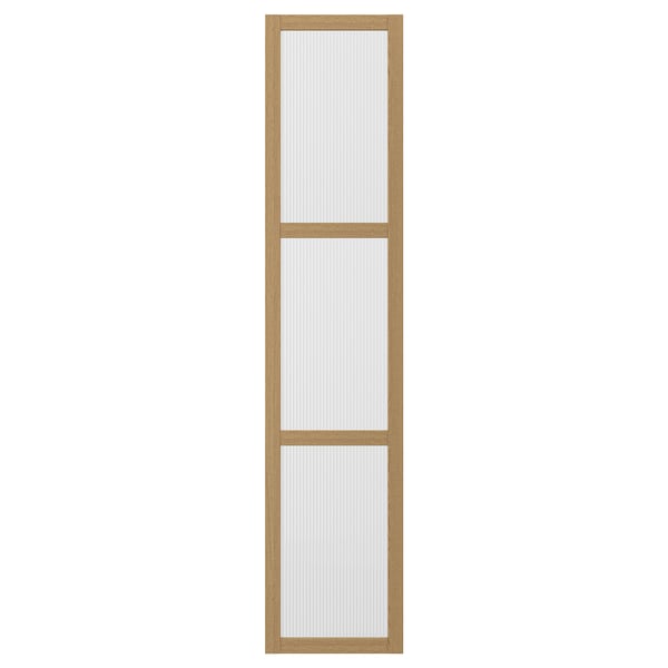 TONSTAD door with hinges, oak veneer/glass, 50x229 cm