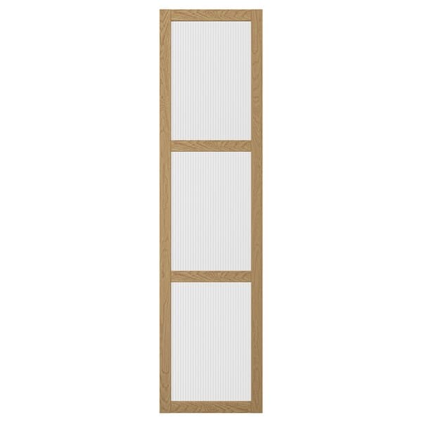 Ikea TONSTAD - Door with hinges, oak veneer/glass, 50x195 cm