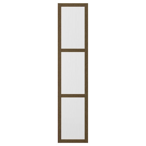 TONSTAD - Door with hinges, brown/stained oak veneer glass, 50x229 cm