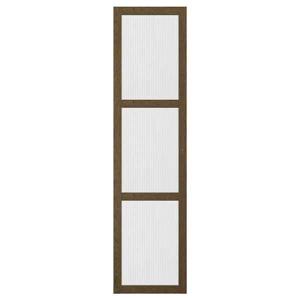 Ikea TONSTAD - Door with hinges, brown/stained oak veneer glass, 50x195 cm
