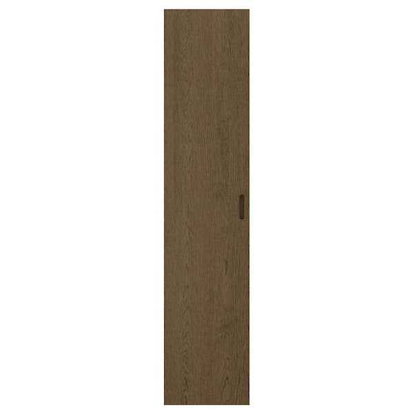 TONSTAD - Door with hinges, brown/oak veneer/mordant,50x229 cm