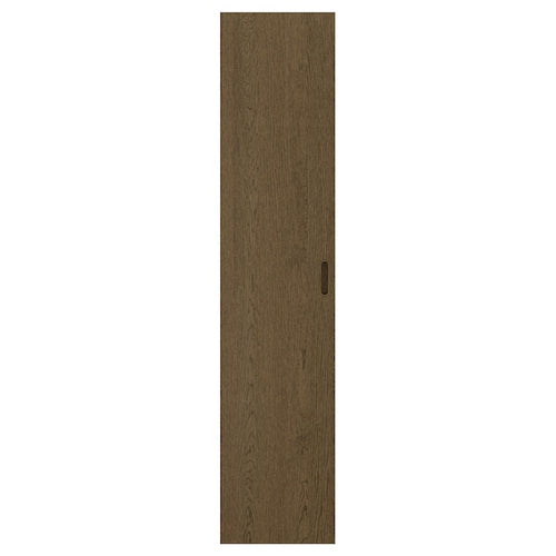 TONSTAD - Door with hinges, brown/stained oak veneer, 50x229 cm