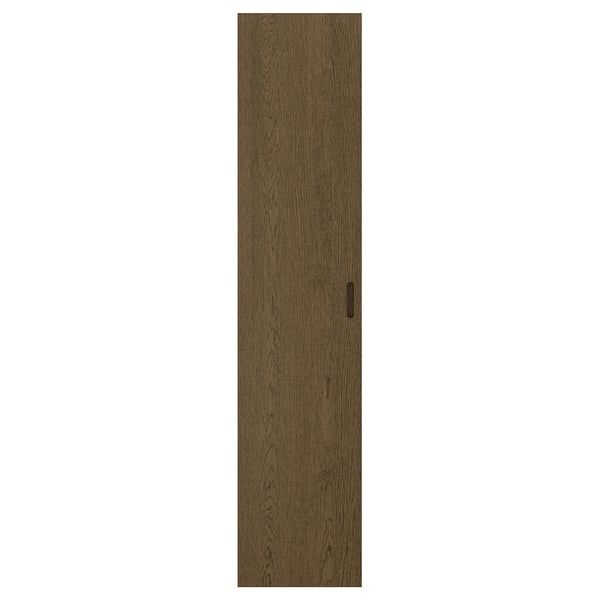 TONSTAD door with hinges, brown/stained oak veneer, 50x229 cm