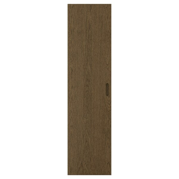 TONSTAD - Door with hinges, brown/oak veneer/mordant,50x195 cm