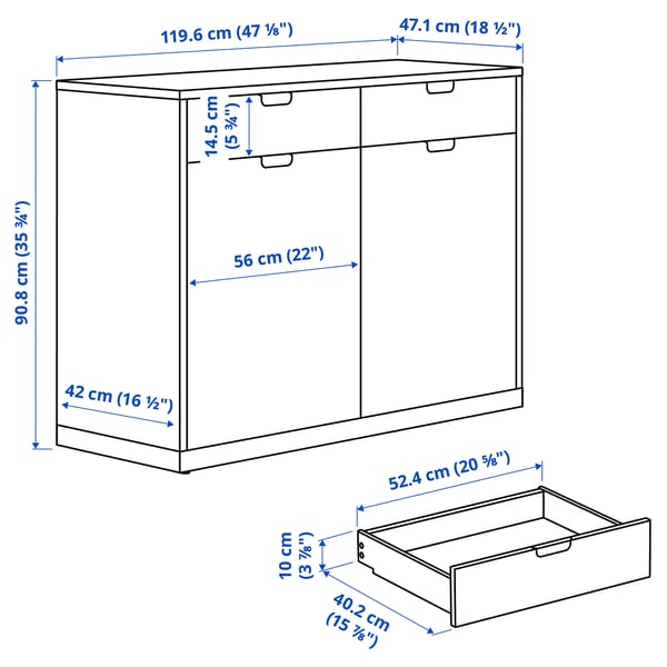 TONSTAD sideboard, off-white, 120x47x91 cm