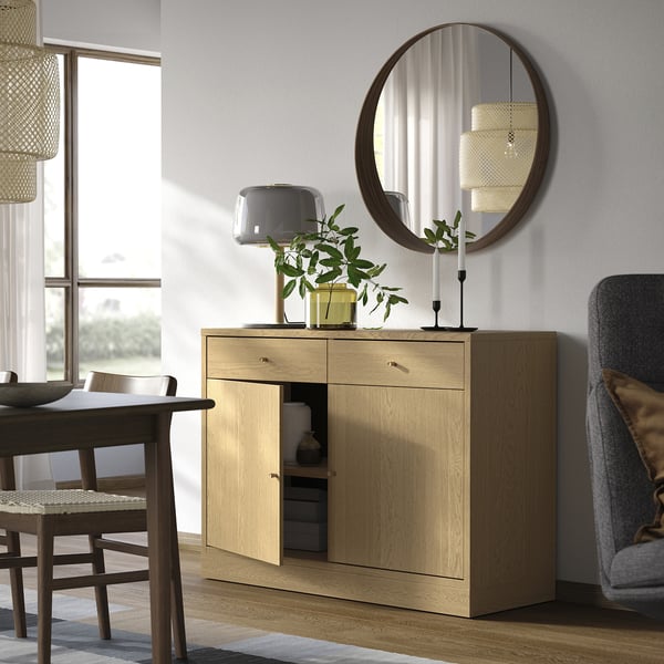 TONSTAD - TONSTAD Sideboard, oak veneer, 121x47x90 cm