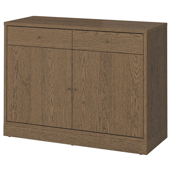 TONSTAD - TONSTAD Sideboard, brown stained oak veneer, 121x47x90 cm