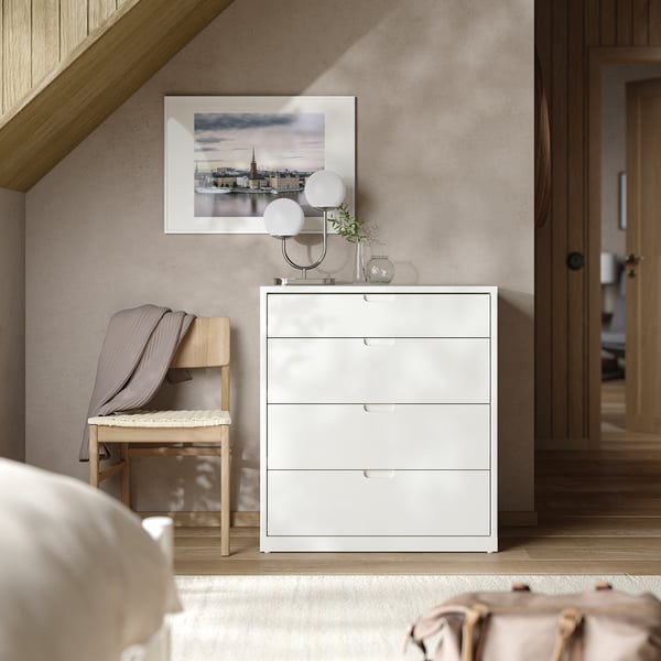 TONSTAD chest of 4 drawers, off-white, 82x47x91 cm