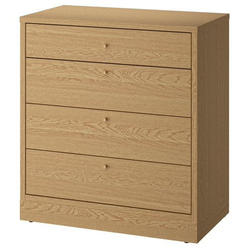 TONSTAD chest of 4 drawers, oak veneer, 82x47x90 cm
