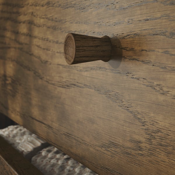 TONSTAD chest of 4 drawers, brown stained oak veneer, 82x47x90 cm