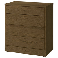 TONSTAD chest of 4 drawers, brown stained oak veneer, 82x47x90 cm