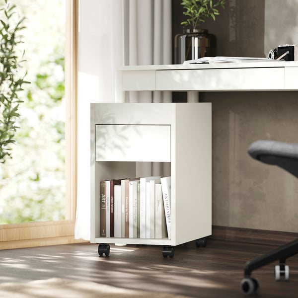 TONSTAD drawer unit on castors, off-white, 35x60 cm