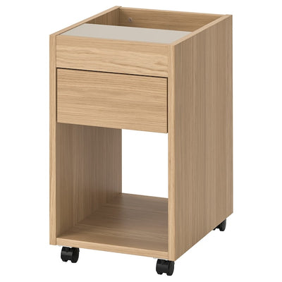 TONSTAD - Chest of drawers with castors, oak veneer,35x60 cm