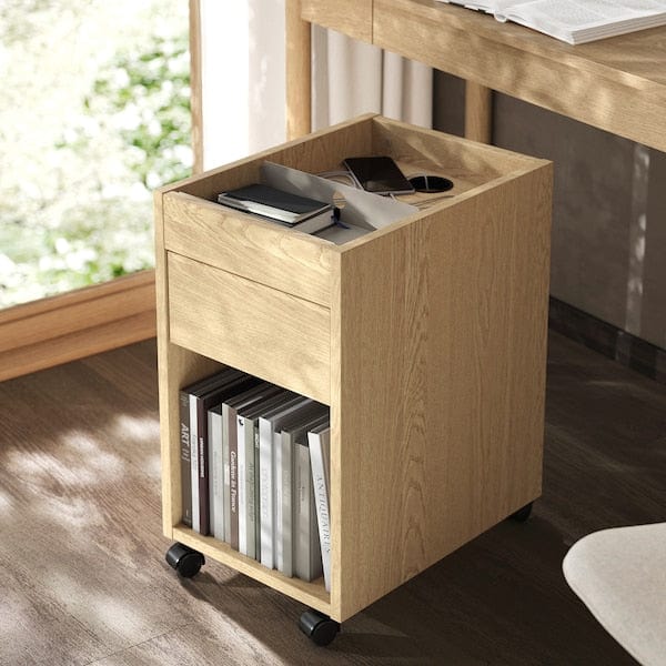 Ikea TONSTAD - Drawer unit on castors, oak veneer, 35x60 cm