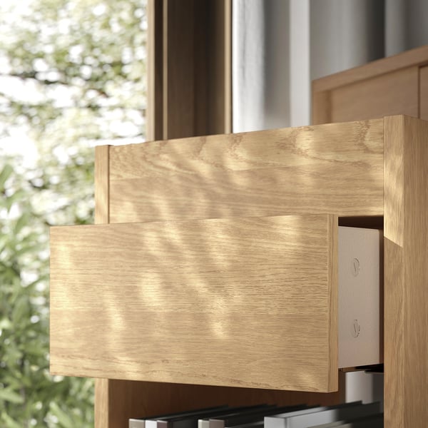 TONSTAD drawer unit on castors, oak veneer, 35x60 cm
