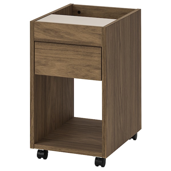 TONSTAD - Chest of drawers with castors, oak veneer brown/mordant,35x60 cm