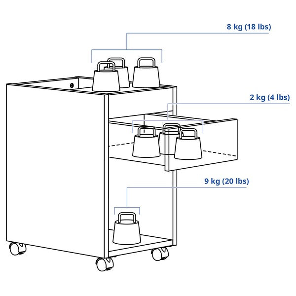 TONSTAD drawer unit on castors, brown stained oak veneer, 35x60 cm