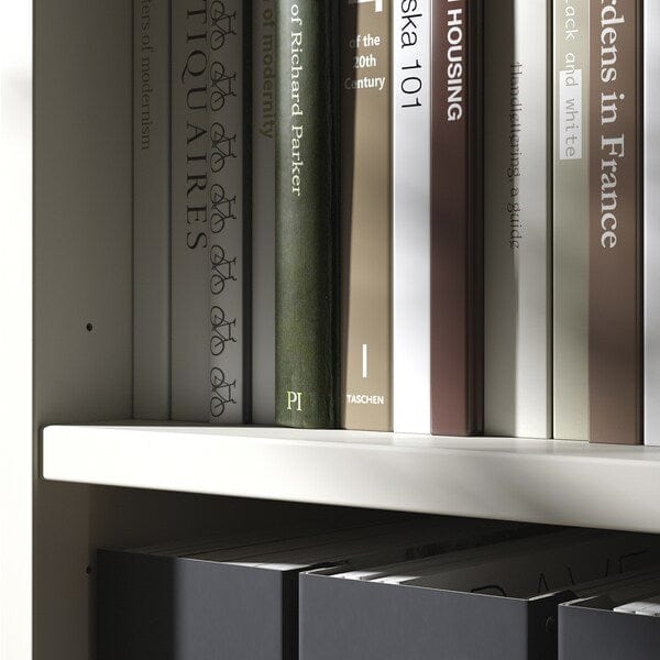 Ikea TONSTAD - Storage comb w sliding glass doors, off-white/clear glass, 243x47x201 cm