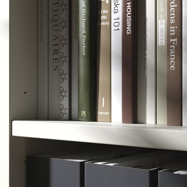 TONSTAD - TONSTAD Storage comb w sliding glass doors, off-white/clear glass, 243x47x201 cm