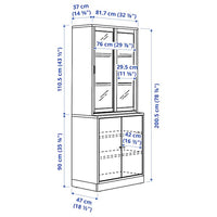 TONSTAD - Storage comb w sliding glass doors, brown stained oak veneer/clear glass, 82x47x201 cm