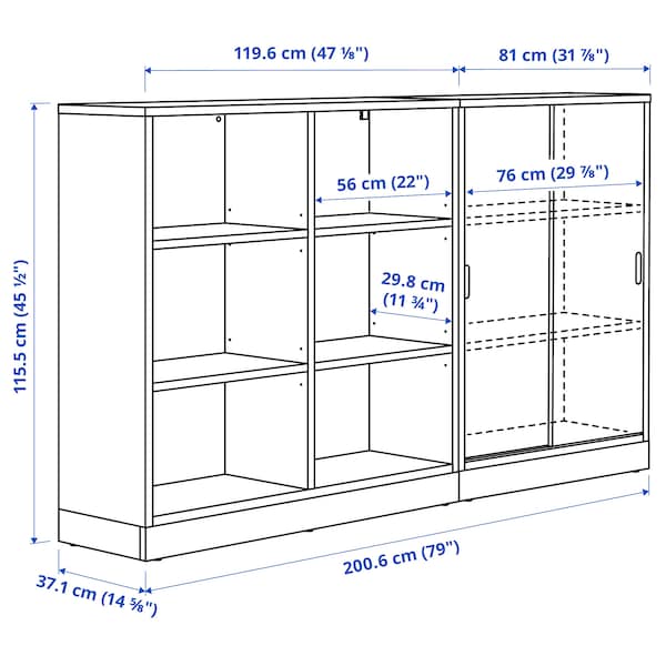 Ikea TONSTAD - Storage combination, off-white, 201x37x116 cm