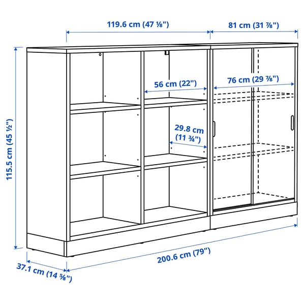 TONSTAD - TONSTAD Storage combination, off-white, 201x37x116 cm