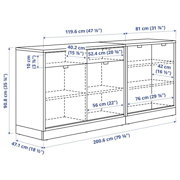 Ikea TONSTAD - Storage combination, off-white, 201x47x91 cm