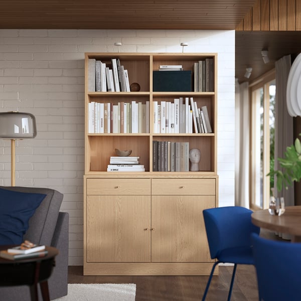TONSTAD storage combination, oak veneer, 121x47x201 cm