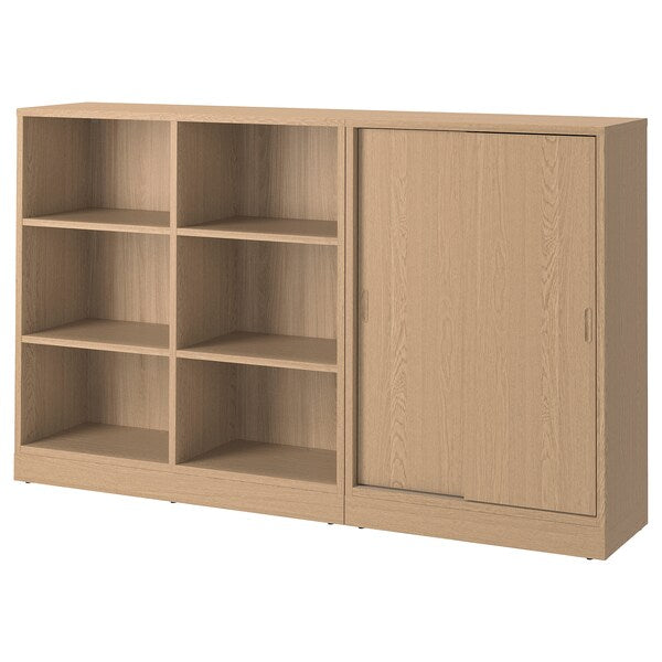 TONSTAD - Storage combination, oak veneer, 202x37x120 cm