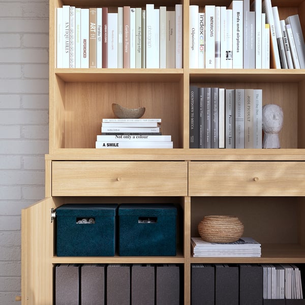 TONSTAD storage combination, oak veneer, 121x47x201 cm