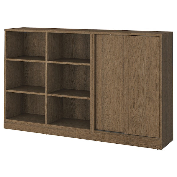 TONSTAD - Storage combination, brown stained oak veneer, 202x37x120 cm